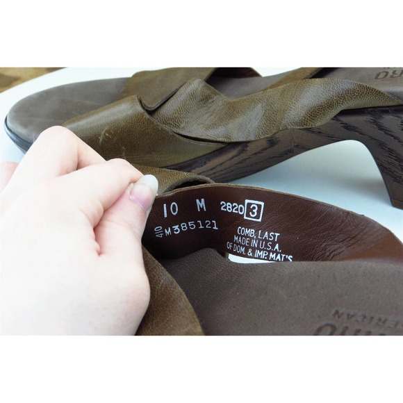 Munro Sz 10 M Brown Slide Leather Women Sandals 2820 - Picture 6 of 8